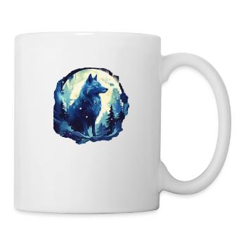 Fantasy: Wolf bei Sonnenuntergang - Tasse - Weiß - Rechts