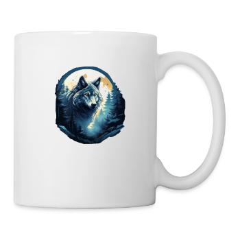 Mystischer Wolf bei Nacht - Tasse - Weiß - Rechts