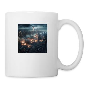 New York city en feu - Mug blanc - blanc - Droite