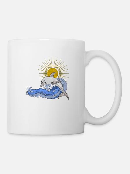 Delfin - Tasse - Weiß