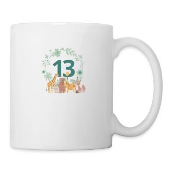 13th anniversary - animal birthday - Mug - white - Right