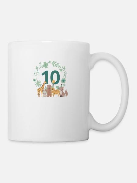 10e anniversaire - anniversaire animaux - Mug blanc - blanc