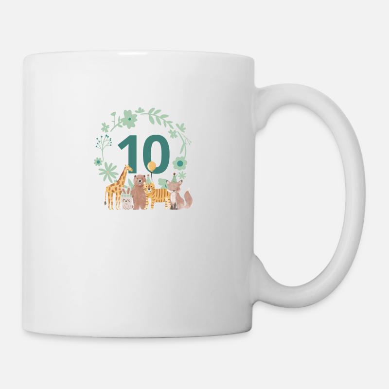 10e anniversaire - anniversaire animaux - Mug blanc - blanc