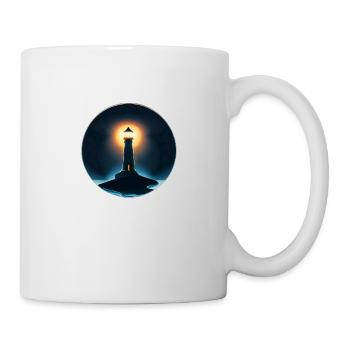 Leuchtturm leuchtet in der Nacht - Tasse - Weiß - Rechts