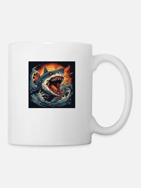 Requin en feu - Mug blanc - blanc