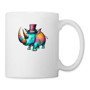Chilliges Nashorn: Ein stilvolles Nashorn - Tasse - Weiß - Rechts