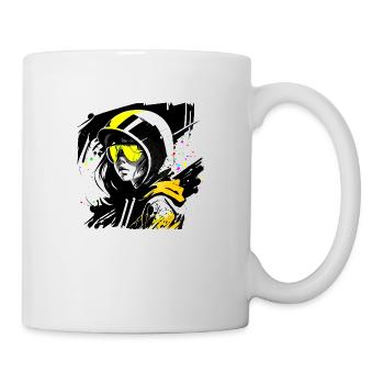 Mädchen mit Kapuze und Sonnenbrille - Tasse - Weiß - Rechts