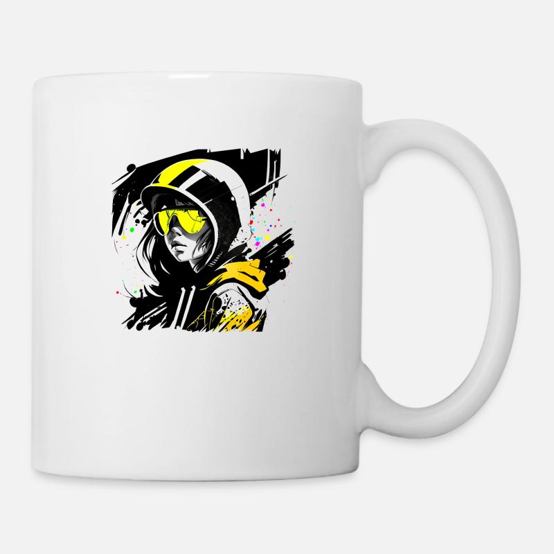 Mädchen mit Kapuze und Sonnenbrille - Tasse - Weiß