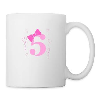 5e anniversaire fille - Mug blanc - blanc - Droite