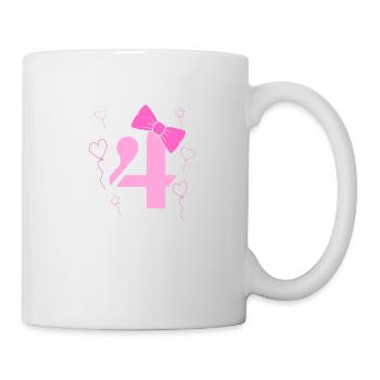 4th birthday girl - Mug - white - Right