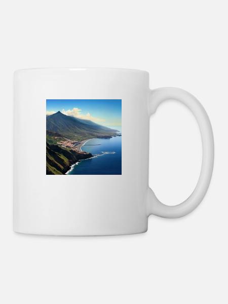 Volcan de l’île tropicale - Mug blanc - blanc