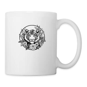 Tiger Raubkatze - Tasse - Weiß - Rechts