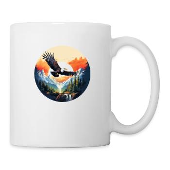 Majestic eagle in mountain scenery - Mug - white - Right