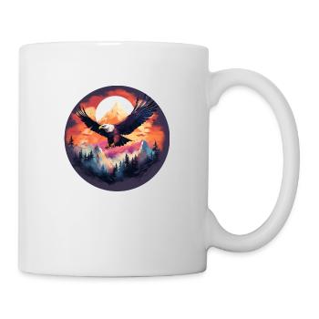 Freedom of the skies - Eagle in mountain landscape - Mug - white - Right