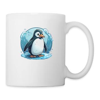 Drôle de pingouin bravant le froid - Mug blanc - blanc - Droite