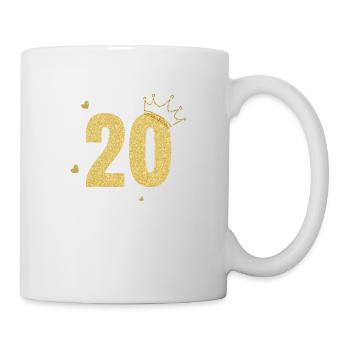 Goldene Krone zum 20-jährigen Jubiläum - Tasse - Weiß - Rechts