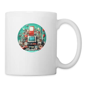 Vintage Gamer Style T-Shirt - Gaming mit Spaß - Tasse - Weiß - Rechts