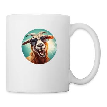 Ziege mit sehr viel Lebensfreude - Tasse - Weiß - Rechts