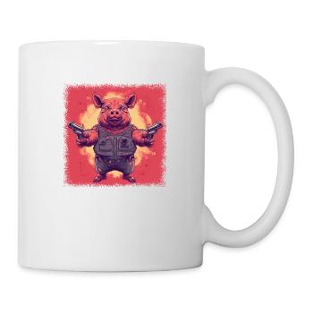 Animal Shelter Boar Guinea Pig Pig Cannabis Vegan - Mug - white - Right