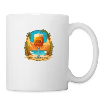 Bière sur la plage - Mug blanc - blanc - Droite