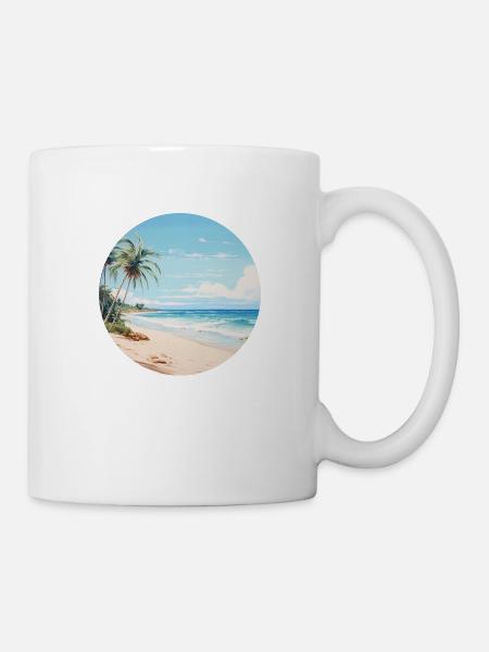 Tropische Beach Vibes - für jeden Sonnenanbeter - Tasse - Weiß