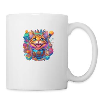 crazy laughing cat - Mug - white - Right