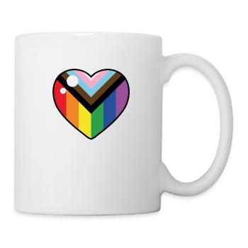 Herz (Progress Pride Flagge) - Tasse - Weiß - Rechts