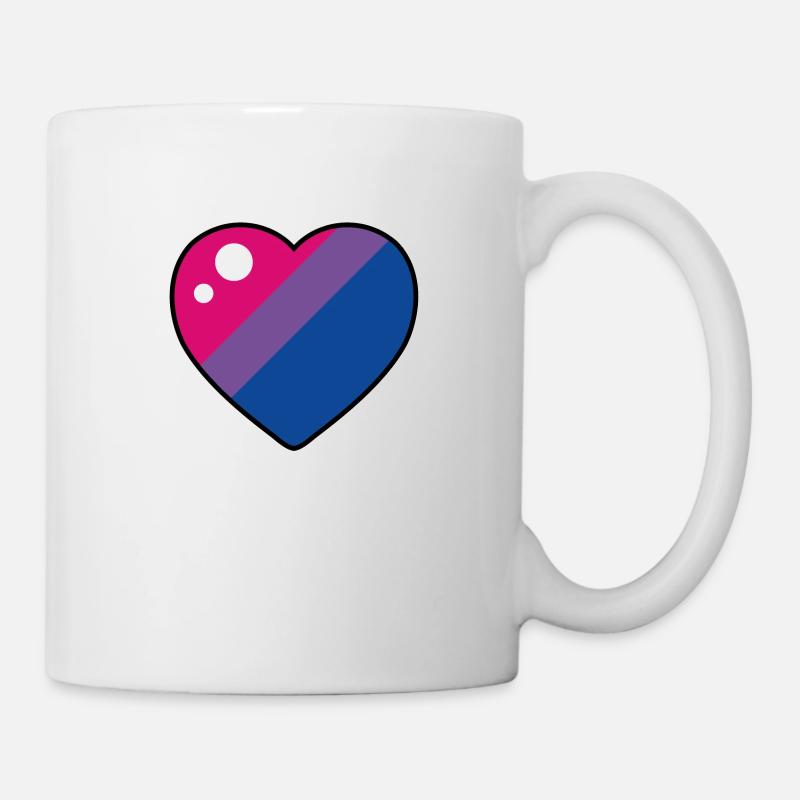 Heart (Bisexual flag) - Mug - white