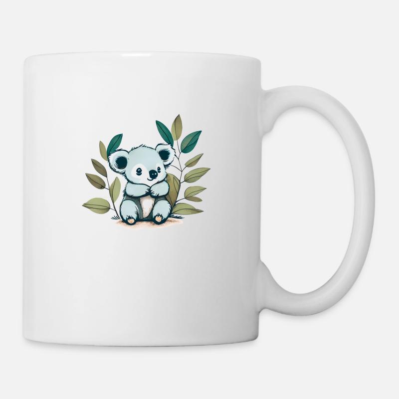 Koala avec des feuilles d’eucalyptus - Mug blanc - blanc