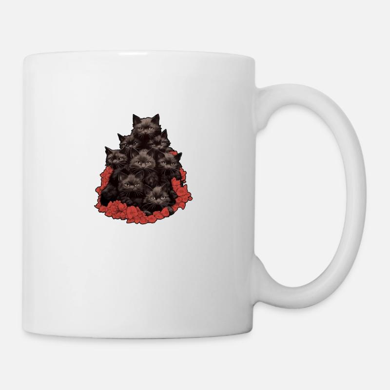 Schwarze Katzen - Tasse - Weiß