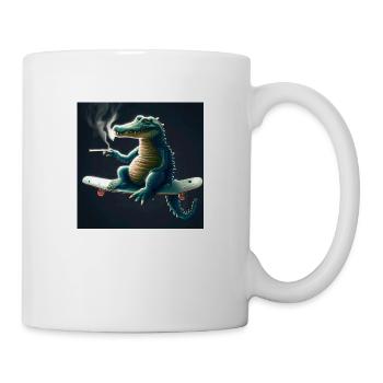 Croco pierreux - Mug blanc - blanc - Droite