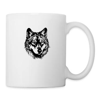 Wolf - Tasse - Weiß - Rechts