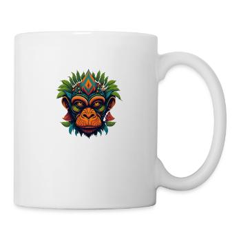 Trippy Affe Primat Dschungel - Tasse - Weiß - Rechts
