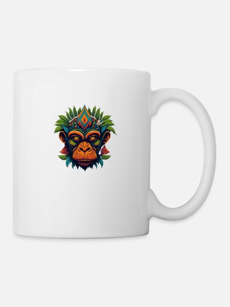 Trippy Affe Primat Dschungel - Tasse - Weiß