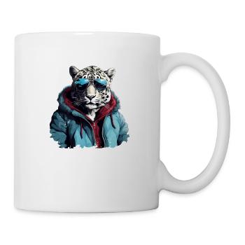 Streetstyle Schneeleopard | Leoparden-Liebhaber - Tasse - Weiß - Rechts