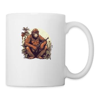 Bewaffneter Affe zum Regenwaldschutz - Tasse - Weiß - Rechts