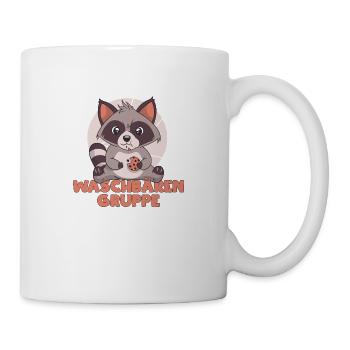 Waschbären Gruppe Kindergarten - Tasse - Weiß - Rechts