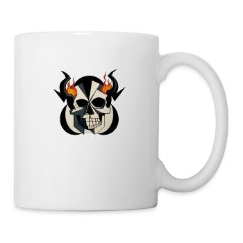 Niedlicher gehörnter Totenkopf | Feuer dieses Sommers - Tasse - Weiß - Rechts