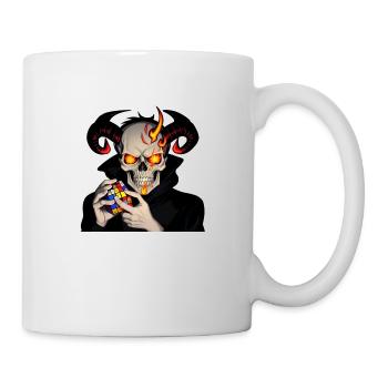 Gehörnter Schädel | Seinen verfluchten Rätselwürfel lösen - Tasse - Weiß - Rechts