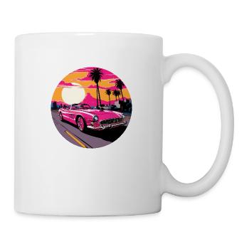 Cabrio in Pink - Tasse - Weiß - Rechts