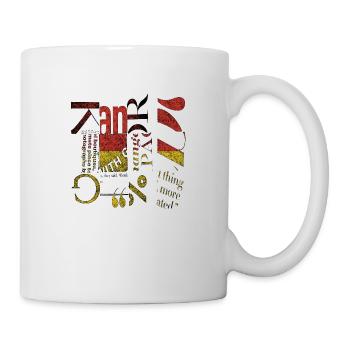 Newspaper Clips Scrapbook Magazines Alphabet Code - Mug - white - Right