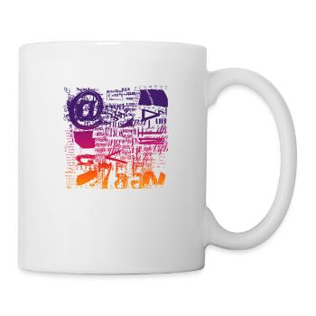 Newspaper Clips Scrapbook Magazines Alphabet Code - Mug - white - Right