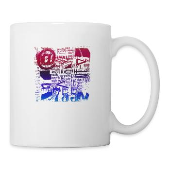 Newspaper Clips Scrapbook Magazines Alphabet Code - Mug - white - Right