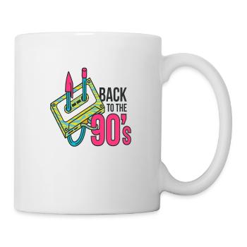 90er Jahre Niedlich 80er Jahre Retro Vintage Lustig Cool Nostalgie - Tasse - Weiß - Rechts