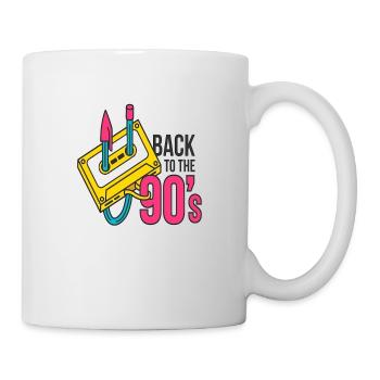 90er Jahre Niedlich 80er Jahre Retro Vintage Lustig Cool Nostalgie - Tasse - Weiß - Rechts