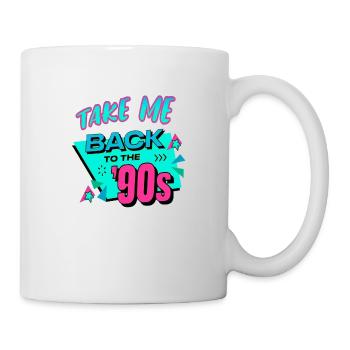 90er Jahre Niedlich 80er Jahre Retro Vintage Lustig Cool Nostalgie - Tasse - Weiß - Rechts