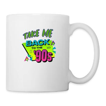 90er Jahre Niedlich 80er Jahre Retro Vintage Lustig Cool Nostalgie - Tasse - Weiß - Rechts