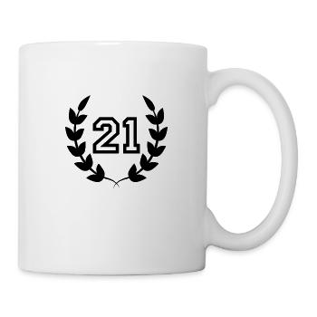 Geschenkidee zum 21. Geburtstag 21 Jahre - Tasse - Weiß - Rechts