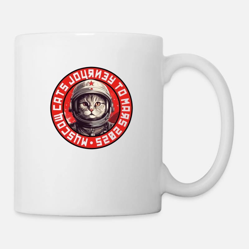 Logo du chat astronaute - soviétique - Mug blanc - blanc