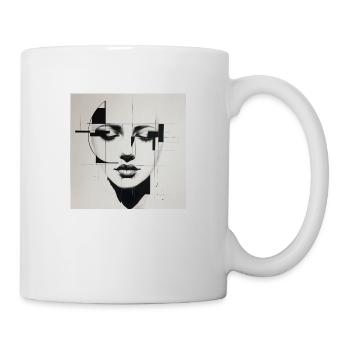 Femme géométrique - Mug blanc - blanc - Droite
